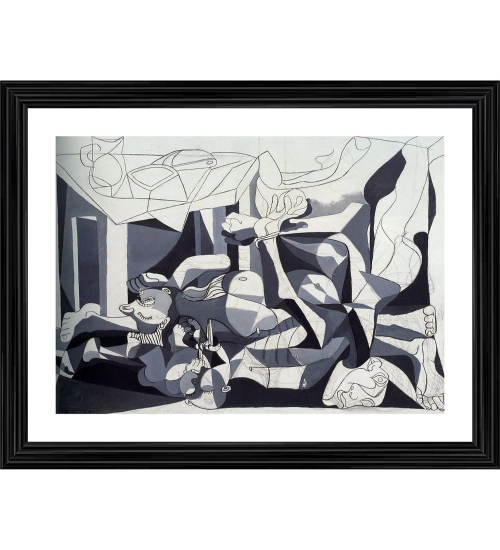 The Charnel House 1945 Painting With Wood Photo Frame (Multicolor)