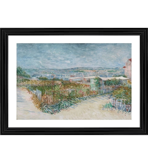 Behind the Windmill 1887 Painting With Wood Photo Frame (Multicolor)