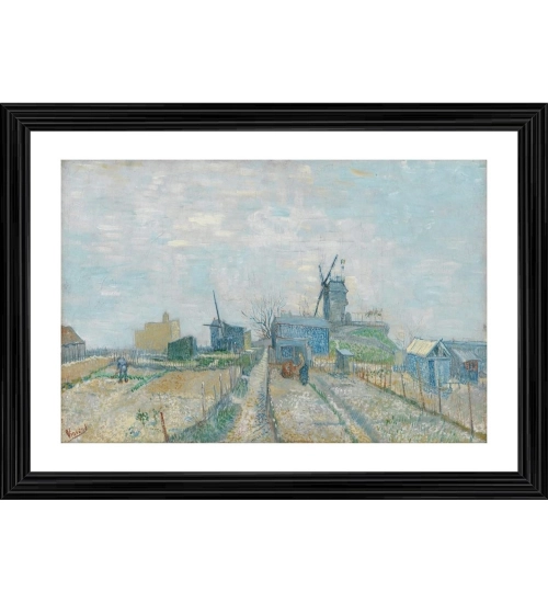 Windmills and Allotments 1887 Painting With Wood Photo Frame (Multicolor)