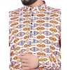 Dropship Men's Cotton Blended Printed Full Sleeve Shortkurta (Multicolor)