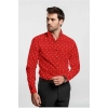 Men's Cotton Blended Printed Full Sleeve Shirt (Red) Men's Cotton Blended Printed Full Sleeve Shirt (Red)
