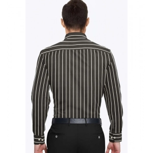 Generic Men's Cotton Blended Striped Full Sleeve Shirt (Black-White)