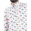 Dropship Men's Cotton Blended Printed Full Sleeve Shortkurta (Multicolor)