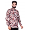 Dropship Men's Cotton Blended Printed Full Sleeve Shortkurta (Multicolor)