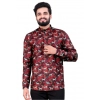 Dropship Men's Cotton Blended Printed Full Sleeve Shortkurta (Multicolor)