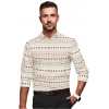 Men's Cotton Blended Printed Full Sleeve Shirt (White-Red) Men's Cotton Blended Printed Full Sleeve Shirt (White-Red)