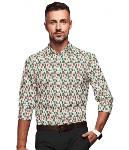 Men's Cotton Blended Printed Full Sleeve Shirt (Multicolor)