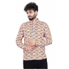 Dropship Men's Cotton Blended Printed Full Sleeve Shortkurta (Multicolor)