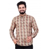 Dropship Men's Cotton Blended Printed Full Sleeve Shortkurta (Multicolor)