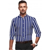 Men's Cotton Blended Striped Full Sleeve Shirt (White-Blue) Men's Cotton Blended Striped Full Sleeve Shirt (White-Blue)