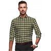 Men's Cotton Blended Checked Full Sleeve Shirt (White-Green) Men's Cotton Blended Checked Full Sleeve Shirt (White-Green)