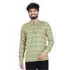 Dropship Men's Cotton Blended Printed Full Sleeve Shortkurta (Multicolor)