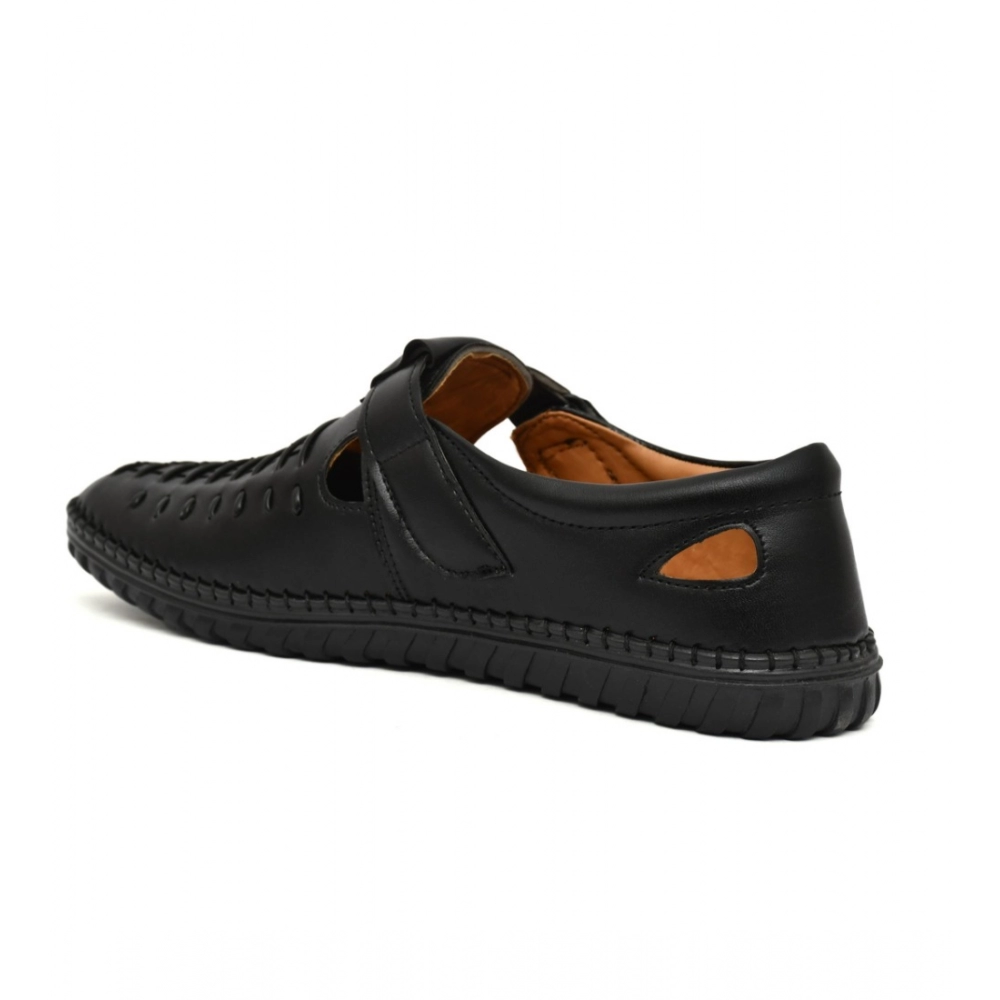 Men's Faux Leather Sandal (Black) Men's Faux Leather Sandal (Black)