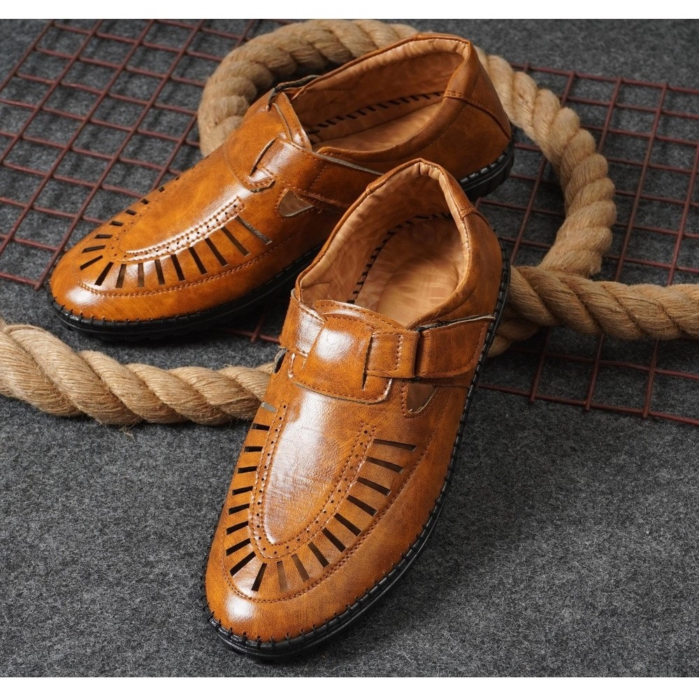 Men's Faux Leather Sandal (Tan) Men's Faux Leather Sandal (Tan)