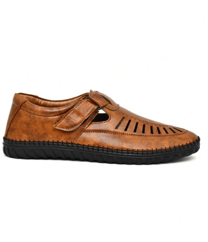 Men's Faux Leather Sandal (Tan)