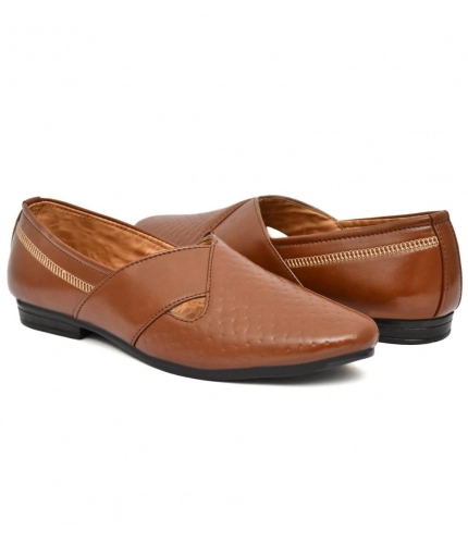 Men's Faux Leather Formal Shoes (Tan)