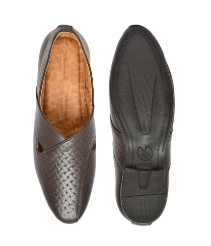 Men's Faux Leather Formal Shoes (Brown)