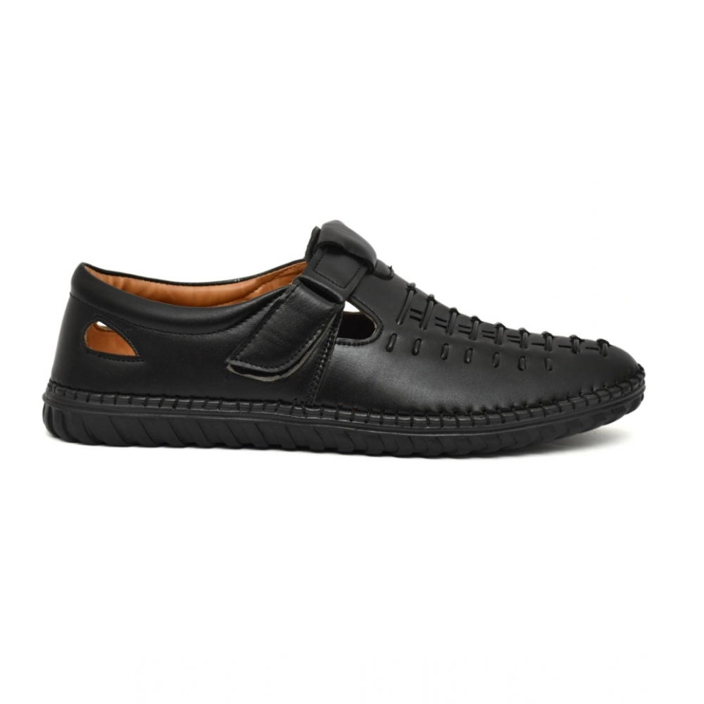 Men's Faux Leather Sandal (Black) Men's Faux Leather Sandal (Black)