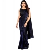 Women's Lycra Floral Saree With Unstitched Blouse (Blue, 5.5 Mtr) Women's Lycra Floral Saree With Unstitched Blouse (Blue, 5.5 Mtr)