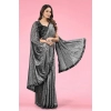 Women's Lycra Floral Saree With Unstitched Blouse (Grey, 5.5 Mtr) Women's Lycra Floral Saree With Unstitched Blouse (Grey, 5.5 Mtr)