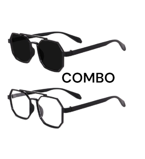 Pack Of 2 Classic Unisex UV400 Protection Sunglasses (MultiColor)