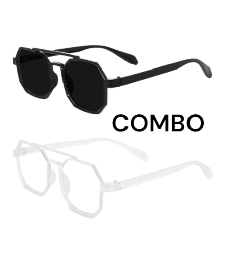 Pack Of 2 Classic Unisex UV400 Protection Sunglasses (MultiColor)