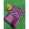 Dropship Women's Linen Printed Saree With Unstitched Blouse (Magenta, 5-5 Mtrs)