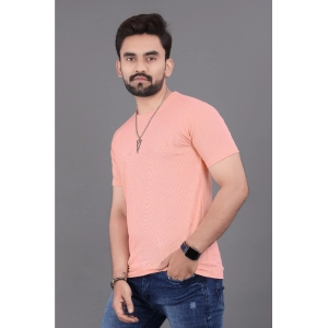 Generic Men's Casual Half Sleeve Cotton Round Neck T.Shirt (Peach)