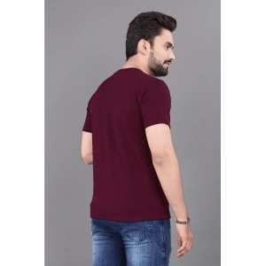Generic Men's Casual Half Sleeve Cotton Round Neck T.Shirt (Wine)