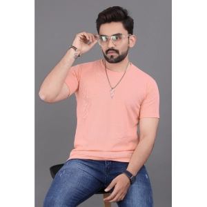 Generic Men's Casual Half Sleeve Cotton Round Neck T.Shirt (Peach)