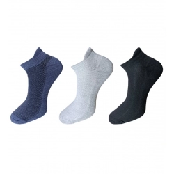 3_Pair Set Unisex Casual Cotton Solid Ankle Length Socks (Multicolor)