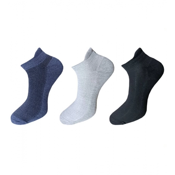 Dropship 3_Pair Set Unisex Casual Cotton Solid Ankle Length Socks (Multicolor)