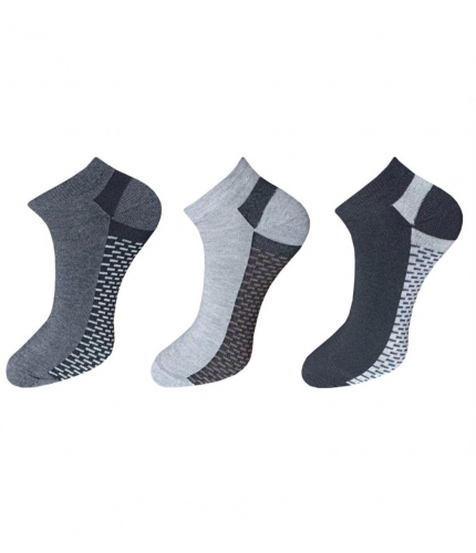 3_Pair Set Unisex Casual Cotton Solid Ankle Length Socks (Multicolor)
