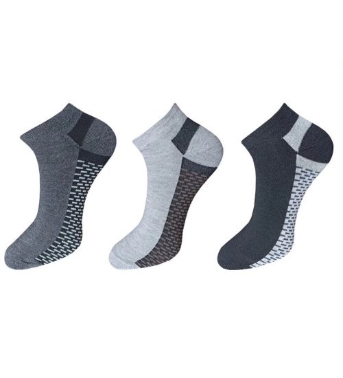 3_Pair Set Unisex Casual Cotton Solid Ankle Length Socks (Multicolor)