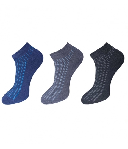 3_Pair Set Unisex Casual Cotton Printed Ankle Length Socks (Multicolor)