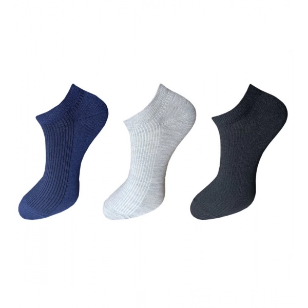 Dropship 3_Pair Set Unisex Casual Cotton Solid Ankle Length Socks (Multicolor)