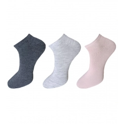 3_Pair Set Unisex Casual Cotton Solid Ankle Length Socks (Multicolor)