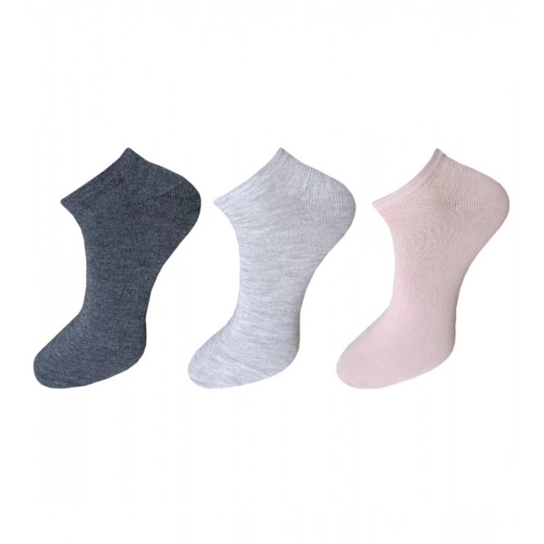 Dropship 3_Pair Set Unisex Casual Cotton Solid Ankle Length Socks (Multicolor)