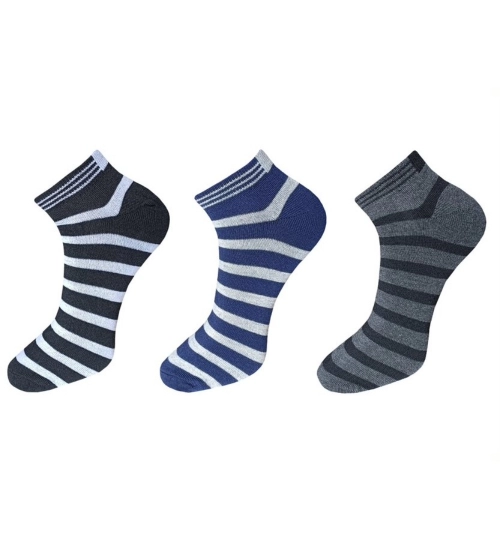 3_Pair Set Unisex Casual Cotton Solid Ankle Length Socks (Multicolor)