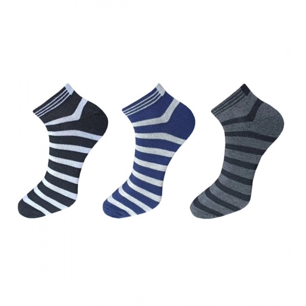 Dropship 3_Pair Set Unisex Casual Cotton Solid Ankle Length Socks (Multicolor)