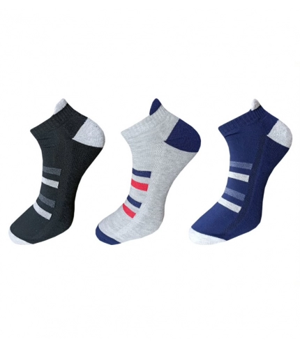 3_Pair Set Unisex Casual Cotton Printed Ankle Length Socks (Multicolor)