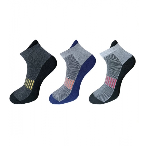 Dropship 3_Pair Set Unisex Casual Cotton Printed Ankle Length Socks (Multicolor)