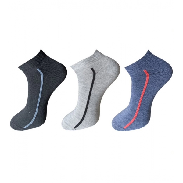 Dropship 3_Pair Set Unisex Casual Cotton Solid Ankle Length Socks (Multicolor)