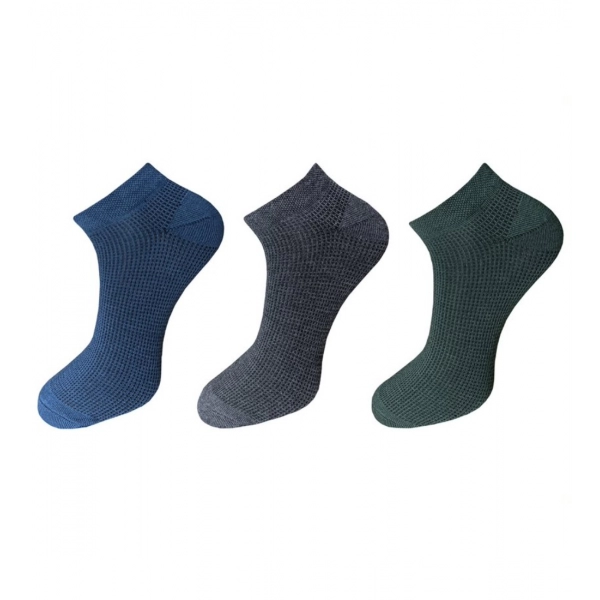 Dropship 3_Pair Set Unisex Casual Cotton Solid Ankle Length Socks (Multicolor)