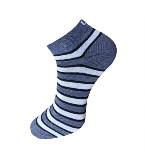 3_Pair Set Unisex Casual Cotton Striped Ankle Length Socks (Multicolor)