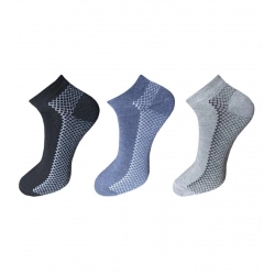 3_Pair Set Unisex Casual Cotton Printed Ankle Length Socks (Multicolor)