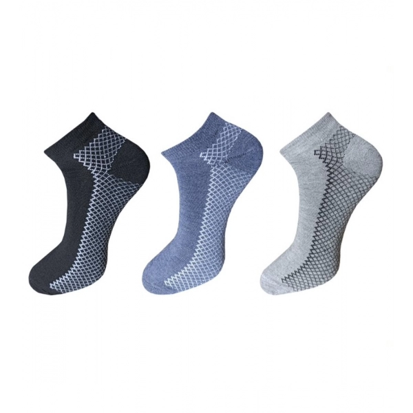 Dropship 3_Pair Set Unisex Casual Cotton Printed Ankle Length Socks (Multicolor)