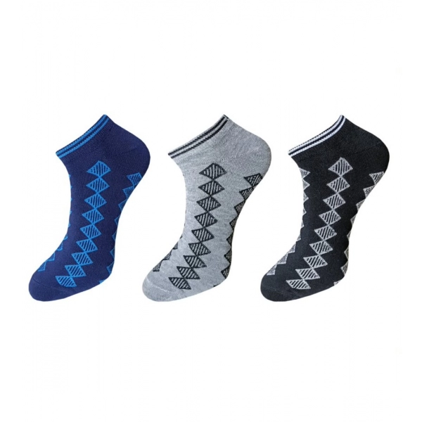 Dropship 3_Pair Set Unisex Casual Cotton Printed Ankle Length Socks (Multicolor)