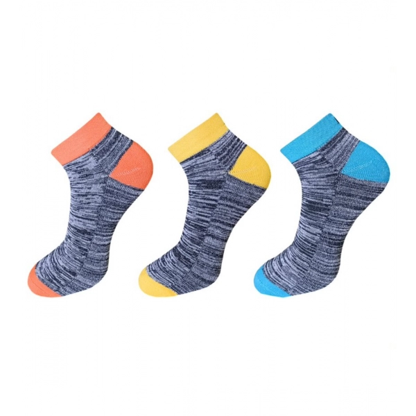 Dropship 3_Pair Set Unisex Casual Cotton Ribbed Ankle Length Socks (Multicolor)