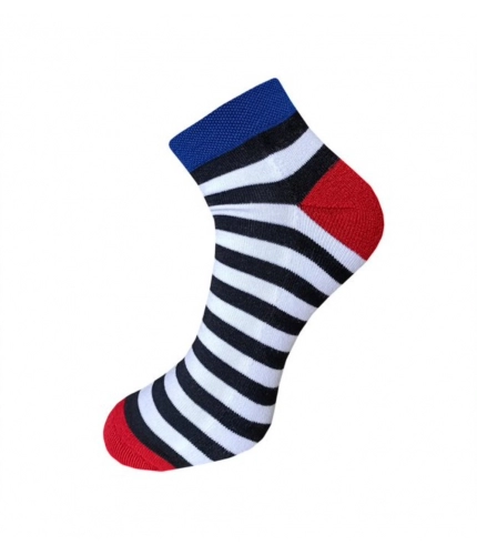 3_Pair Set Unisex Casual Cotton Striped Ankle Length Socks (Multicolor) 3_Pair Set Unisex Casual Cotton Striped Ankle Length Socks (Multicolor)